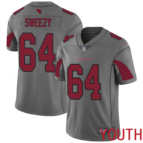 Arizona Cardinals Limited Silver Youth J.R. Sweezy Jersey NFL Football 64 Inverted Legend